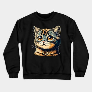 Sad Cat Face Lover - Love Cats Crewneck Sweatshirt
